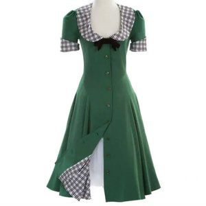 Tatyana Green/Plaid Claire Swing Dress Size XXL